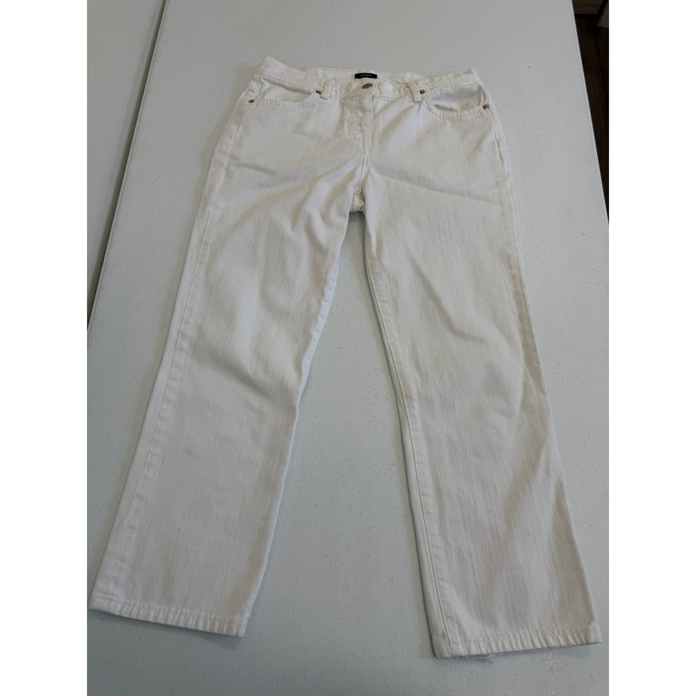 J.Crew White Straight Leg Denim Jeans Women 29 Waist 25 Inseam Cotton 7181